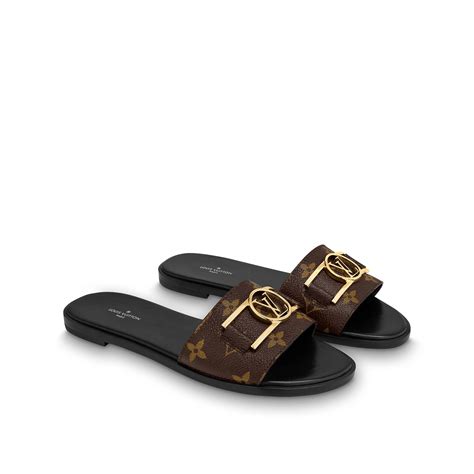 louis vuitton lock it mule fur|Louis Vuitton flat mules.